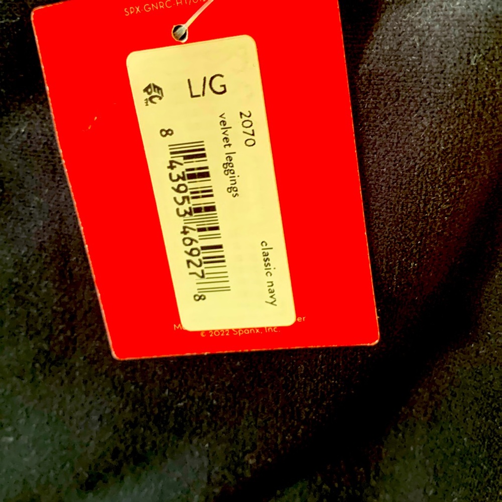 Spanx navy velvet leggings